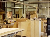 Industrial-grade woodworking equipment and custom stain and finish.